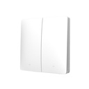 Interruttore RF Wireless Telecomando Senza Batteria 2 Tasti RF 433MHz Generatore Corrente Automatico 2 Tasti Quadrato Per Scatola 502 IP20 Bianco