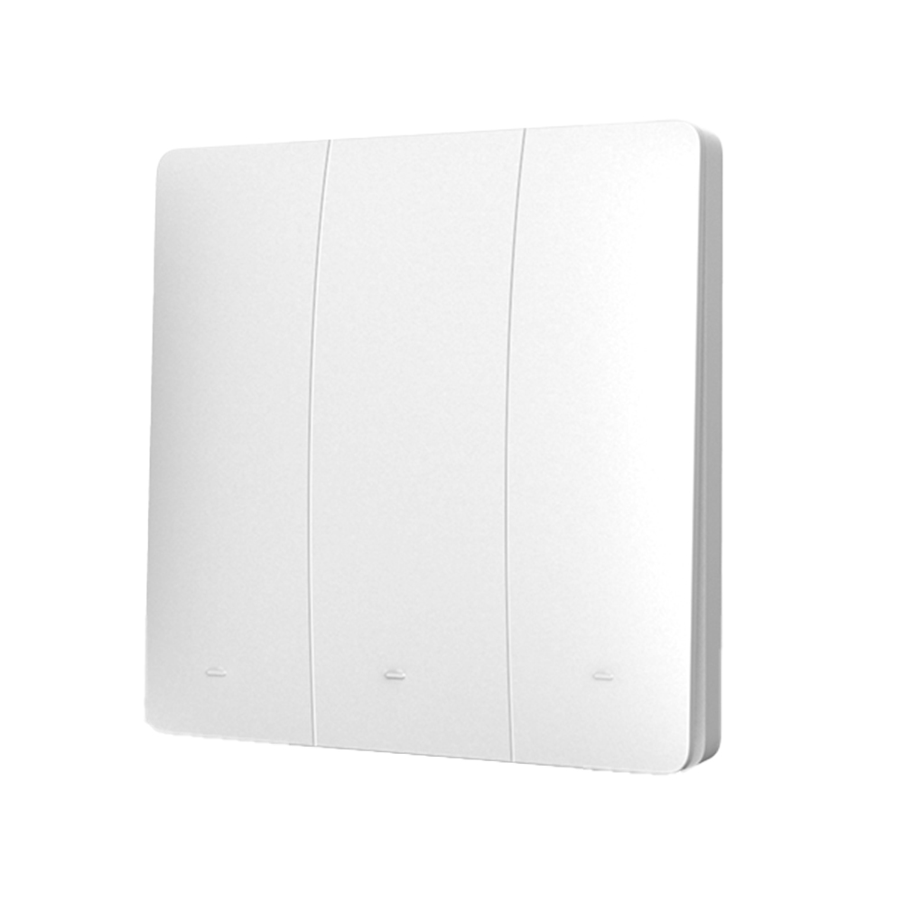 Interruttore RF Wireless Telecomando Senza Batteria 3 Tasti RF 433MHz Generatore Corrente Automatico 3 Tasti Quadrato Per Scatola 502 IP20 Bianco