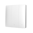 Interruttore RF Wireless Telecomando Senza Batteria 3 Tasti RF 433MHz Generatore Corrente Automatico 3 Tasti Quadrato Per Scatola 502 IP20 Bianco