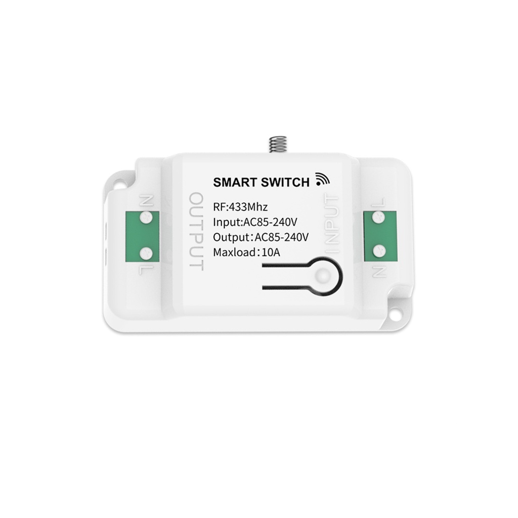 MeanWell Centralina Ricevitore Wireless Installazione Interruttore Senza Cavi 10A RF 433MHz AC 85V-240V IP20 Bianco