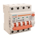 A2ZWORLD RCBO Interruttore Magnetotermico Differenziale Con Doppia Leva Tipo A Curva C 4P 4M 6000A 300mA, Diagnostica Visiva, C25A  AC 400V IP20 IEC61009-1 PL8M4 4P GB66625