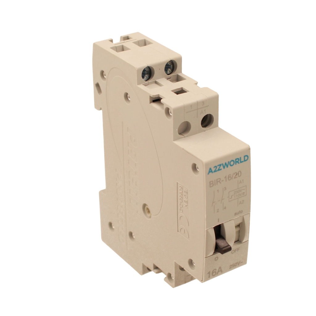 Relè Passo Passo Impulse Relay Modulare 1M 2NO 16A AC 230V /DC 110V IP20 IEC60669-2-2 BIR-16/20