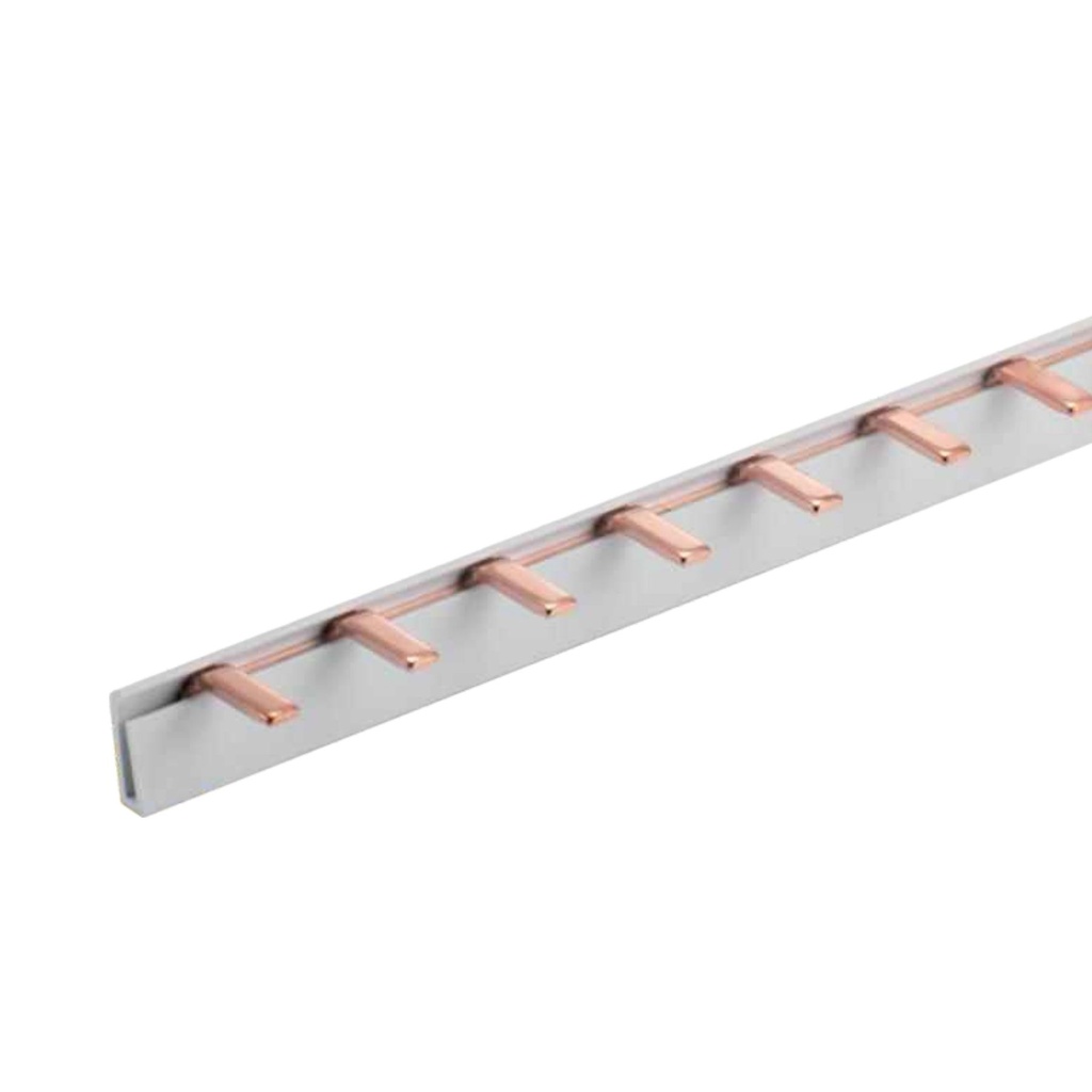 Pettine di Distribuzione Busbar Modulari, 1P, 12 Pin, Sezione 10mm², Distanza Pin 17,8mm, Larghezza Pin 4mm, Altezza Pin 11,5mm, Lunghezza Totale 210mm, 63A IP20
