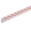 Pettine di Distribuzione Busbar Modulari 1P+N, 24 PIN, Sezione PIN 10mm², Distanza tra PIN 9mm, Larghezza PIN 4mm, Altezza PIN 11,5mm, Lunghezza Totale 210mm, 63A IP20