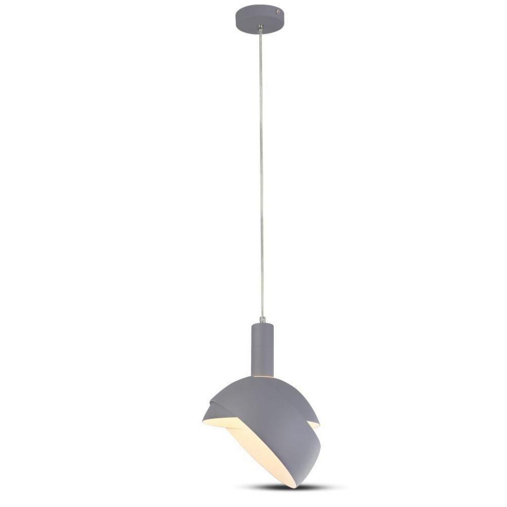 Lampadario LED con Paralume in Alluminio e Portalampada E14 (Max 60W) Colore Grigio SKU 3922