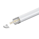 Kit Profilo Alluminio Completo Da 2 Metri Per Striscia Led, Angolare Leggera, Dimensione 15.8X15.8mm, Larghezza Interna 10mm, 77g/m, Copertura Opale, Tappi Chiusura e Clip Fissaggio Incluso,BAV10322,BAV3353,BA1616