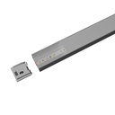 Kit Profilo Alluminio Completo Da 2 Metri Per Striscia Led, Larga Alta, Dimensione 20X20mm, Larghezza Interna 16mm, 211g/m, Copertura Opale, Tappi Chiusura e Clip Fissaggio Incluso