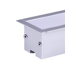 Kit Profilo Alluminio Completo Da 2 Metri Per Striscia Led, Super Larga e Alta Da Incasso, Dimensione 50X35mm, Larghezza Interna 30mm, 503g/m, Copertura Opale, Tappi Chiusura e Clip Fissaggio Incluso,BAV2871