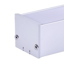 Kit Profilo Alluminio Completo Da 2 Metri Per Striscia Led, Super Larga e Alta, Dimensione 40X34.8mm, Larghezza Interna 34mm, 412g/m, Copertura Opale, Tappi Chiusura e Clip Fissaggio Incluso