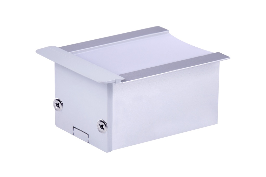 A2ZWORLD Kit Profilo Alluminio Completo Da 2 Metri Per Striscia Led, Super Larga e Alta Da Incasso, Dimensione 55*34.8mm, Larghezza Interna 34mm, 444g/m, Copertura Opale, Tappi Chiusura e Clip Fissaggio Incluso