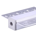 Kit Profilo Alluminio Completo Da 2 Metri Per Striscia Led, Da Incasso Cartongesso Con Alette Scomparsa, Dimensione 55.5X14.9mm, Larghezza Interna 12.9mm, 284g/m, Copertura Opale, Tappi Chiusura e Clip Fissaggio Incluso,BAV23173,BAV3360,BA4435,BA0007