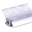 Kit Profilo Alluminio Completo Da 2 Metri Per Striscia Led, Angolare Interno Da Incasso Cartongesso Con Alette Scomparsa,  Dimensione 46.27X23.2mm, Larghezza Interna 10mm, 279g/m, Copertura Opale, Tappi Chiusura e Clip Fissaggio Incluso,BAV3362