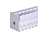 Kit Profilo Alluminio Completo Da 2 Metri Per Striscia Led, Larga e Alta Da Incasso, Dimensione 21.3X25.6mm, Larghezza Interna 12mm, 317g/m, Copertura Opale, Tappi Chiusura e Clip Fissaggio Incluso