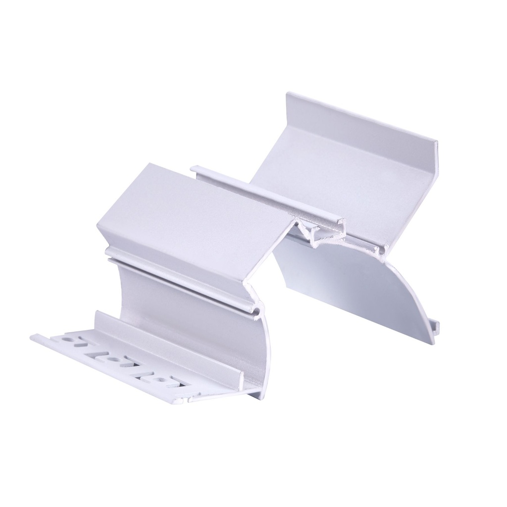 [SP5520] Kit Profilo Alluminio Completo Da 2 Metri Per Striscia Led, Da Cartongesso Illuminazione Indiritta, Dimensione 90X57.7mm, Larghezza Interna 20mm, 811g/m, Copertura Opale, Tappi Chiusura e Clip Fissaggio Incluso