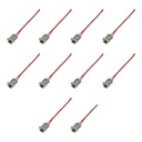 10 Pezzi Connettore Trasparente Invisibile 8mm 2 PIN Per Chiudere 2 Striscie Led Smd COB con Passo da 8mm Senza Saldare
