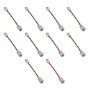 10 Pezzi Connettore Trasparente Invisibile 8mm 2 PIN Per Chiudere 2 Striscie Led Smd COB con Passo da 8mm Senza Saldare (copia)