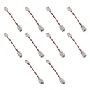 10 Pezzi Connettore Trasparente Invisibile 10mm 2 PIN Per Collegare 2 Striscie Led Smd COB con Passo da 10mm Senza Saldare
