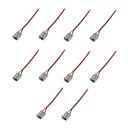 10 Pezzi Connettore Trasparente Invisibile 10mm 2 PIN Per Chiudere 2 Striscie Led Smd COB con Passo da 10mm Senza Saldare