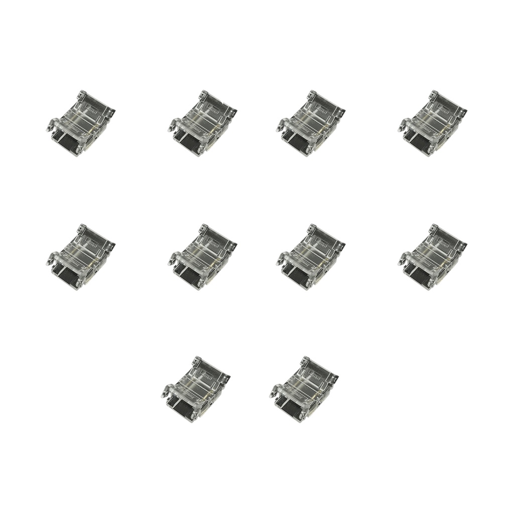 10 Pezzi Connettore Trasparente Invisibile 10mm 2 PIN Per Unire In Linea 2 Striscie Led Smd COB con Passo da 10mm Senza Saldare