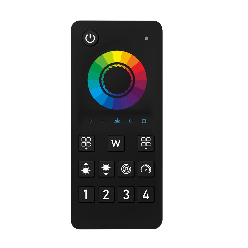 Telecomando RF 2.4G per Centralina Controller RGBW 3V con Pile AAA (Escluso) 4 Canali RGBW CLC104W Nero