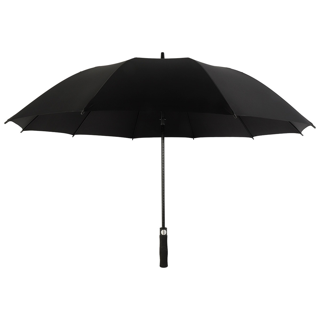 Ombrello lungo antivento 10 stecche nero, apertura automatica, impugnatura ergonomica