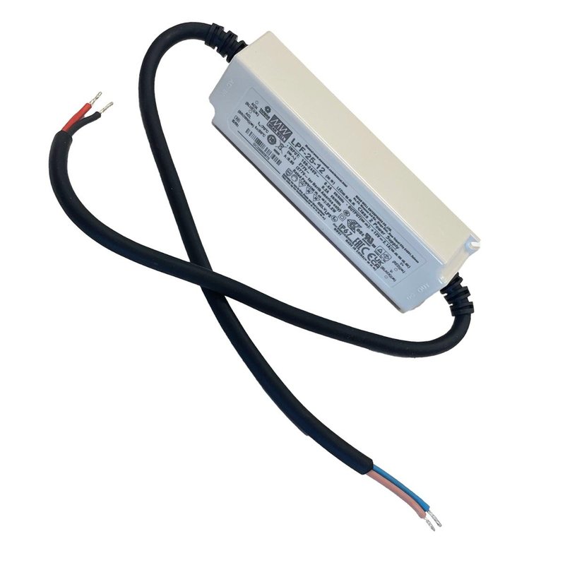 MW MEAN WELL LPF-25-12 Alimentatore Led Driver CC CV 12V 2,1A 25W IP67 Input 220V e 110V