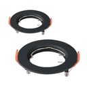 2 PZ Porta Faretti LED GU10 MR16 Rotondi Fissi con Molla Neri SKU 6641