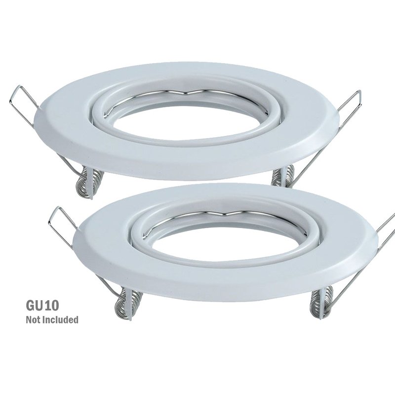 [CL0089X] 2 PZ Porta Faretti LED GU10 MR16 Rotondi Orientabili con Molla Bianchi SKU 8938