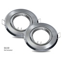 2 PZ Porta Faretti LED GU10 MR16 Rotondi Orientabili con Molla Nichel Satinato SKU 8939