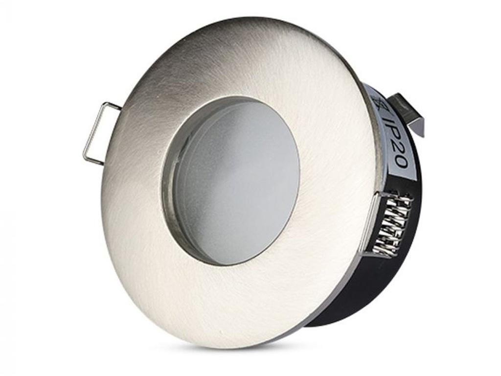 Porta Faretto Led GU10 MR16 Incasso Rotondo Colore Nichel Satinato Impermeabile IP54 SKU-3614