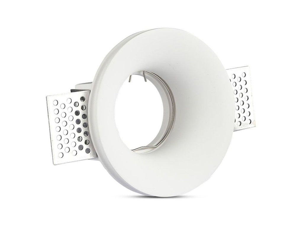 Portafaretto Lampada Led GU10 Da Incasso A Scomparsa Corpo Tondo Diametro 100mm In Gesso Bianco Verniciabile SKU-3697