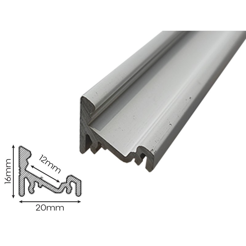 2 Metri Profilo Barra Alluminio Angolare 30/60 Gradi Colore Bianco 20X16mm Interno 12mm