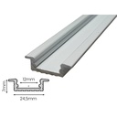 2 Metri Profilo Barra Alluminio Da Incasso Colore Bianco 24,5X7mm Interno 12mm