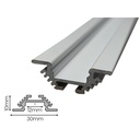 3 Metri Profilo Barra Alluminio Corner Incasso con Molla Bianco 30x10mm Interno 12mm