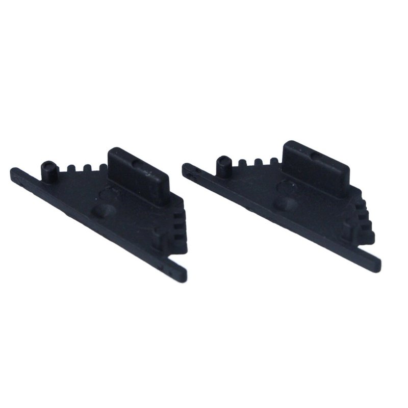 Kit Terminali Tappi di Chiusura In Metallo Colore Nero Per Profilato Alluminio BAZ3010B