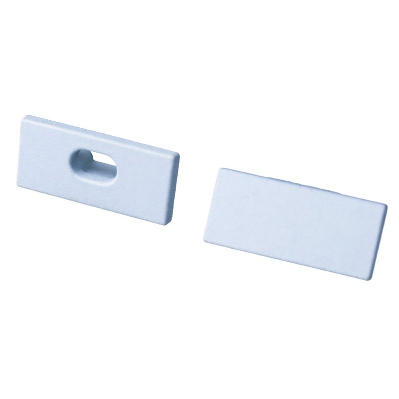 Kit Terminali Tappi di Chiusura In Metallo Con e Senza Foro Colore Bianco Per Profilato Alluminio BAZ1707W