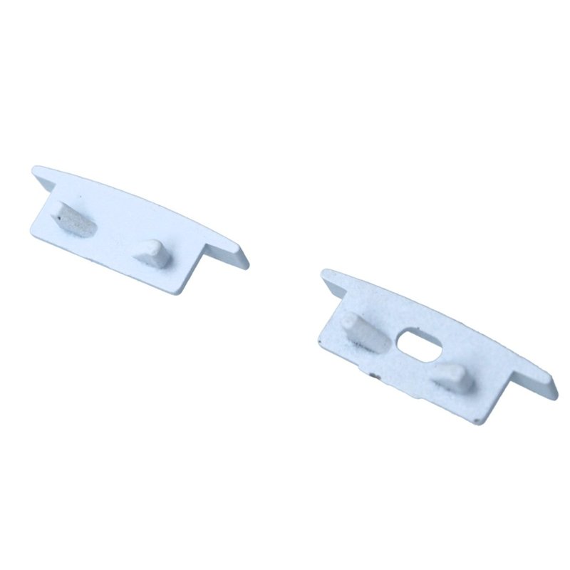 Kit Terminali Tappi di Chiusura In Metallo Con e Senza Foro Colore Bianco Per Profilato Alluminio BAZ2507W