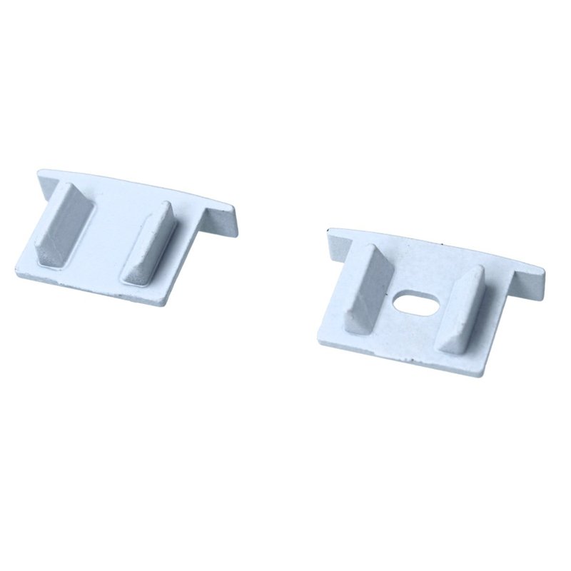 Kit Terminali Tappi di Chiusura In Metallo Con e Senza Foro Colore Bianco Per Profilato Alluminio BAZ2620W