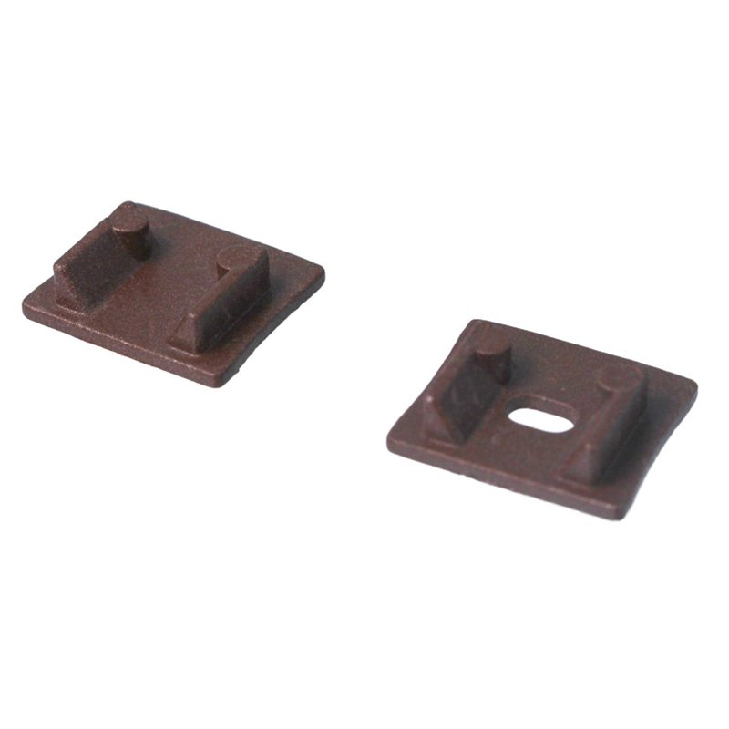 [BAZ1751C] Kit Terminali Tappi di Chiusura In Metallo Con e Senza Foro Colore Corten Per Profilato Alluminio Alto BAZ1715