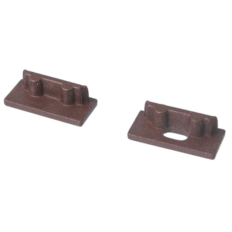 [BAZ1750C] Kit Terminali Tappi di Chiusura In Metallo Con e Senza Foro Colore Corten Per Profilato Alluminio BAZ1707C