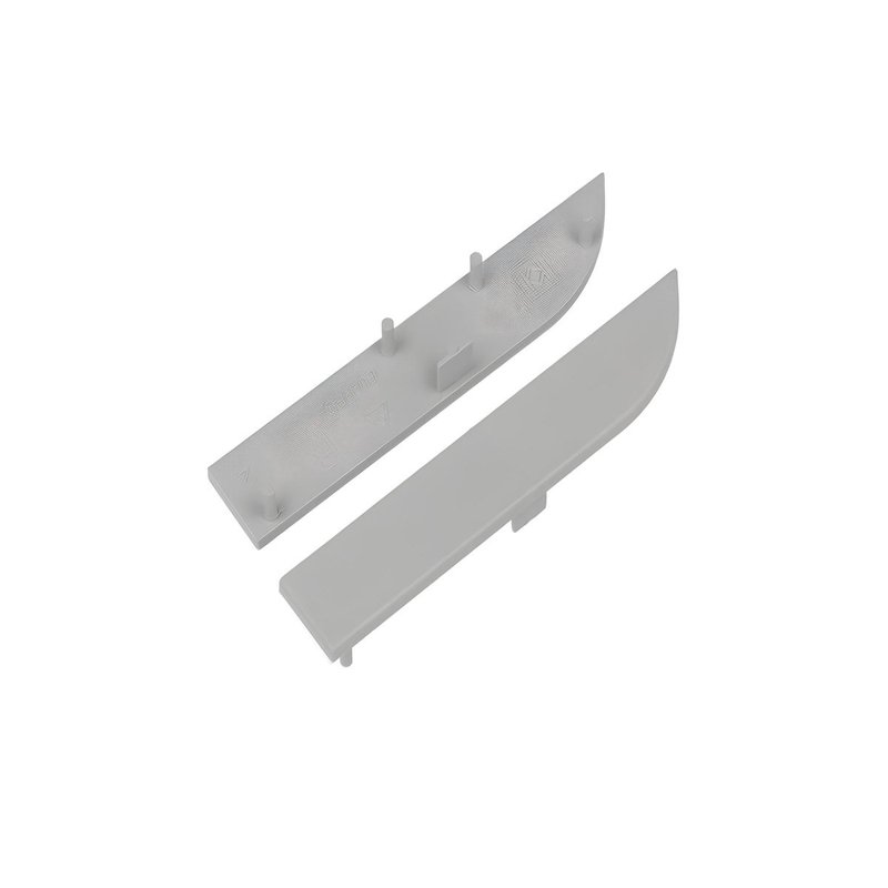 Kit Terminali Tappi di Chiusura In Plastica Silver Per Profilato Alluminio Battiscopa BAZ8014M3