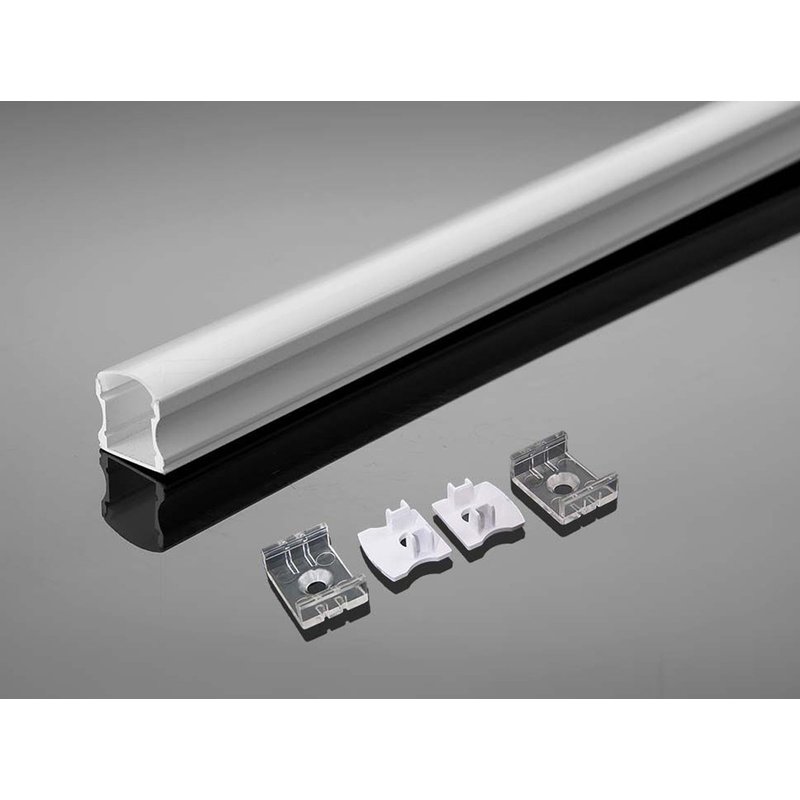 [BAV3366] Profilo Alluminio Alta Profonda 17,2X14,4mm Colore Bianco Completo Di Copertura Satinata Tappi Gancio 2 Metri SKU-3366