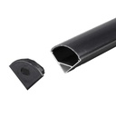 Profilo Alluminio Angolare Leggera Slim Colore Nero 15,8X15,8mm Completo Di Copertura Nera Fume Tappi Gancio 2 Metri SKU-2874