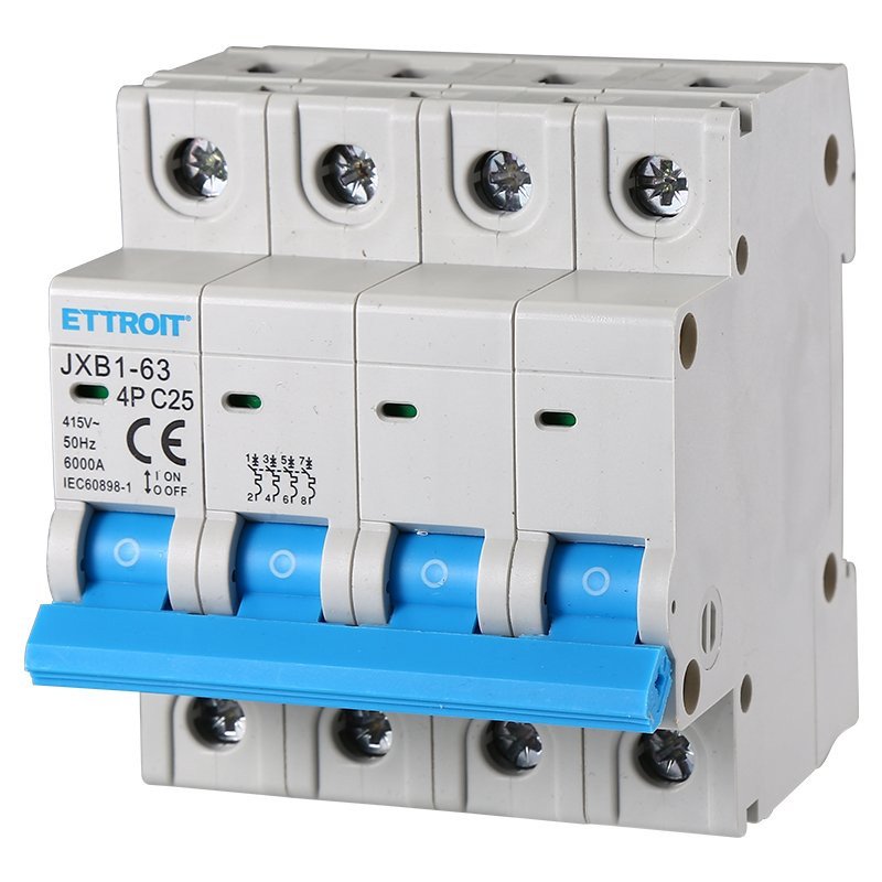 Interruttore Magnetotermico Automatico 4P 25A 6000A 220V 380V Salvavita Stotz Occupa 4 Moduli DIN