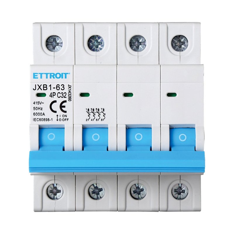 Interruttore Magnetotermico Automatico 4P 32A 6000A 220V 380V Salvavita Stotz Occupa 4 Moduli DIN