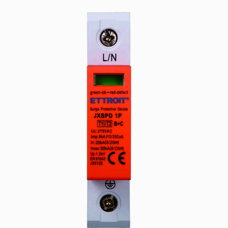 Scaricatore Di Sovratensione 220V T1+T2 B+C 1P 275V 8KA 25KA Occupa 1 Modulo DIN