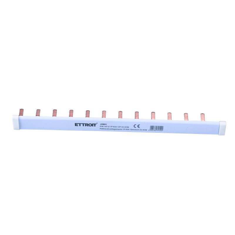 Pettine Quadro Elettrico Terminale di Collegamento 1P Monopolare 63A 12 Moduli Modello L 90°