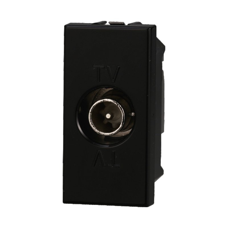 Connettore Presa TV Passante Maschio Colore Nero Compatibile Con Bticino Axolute