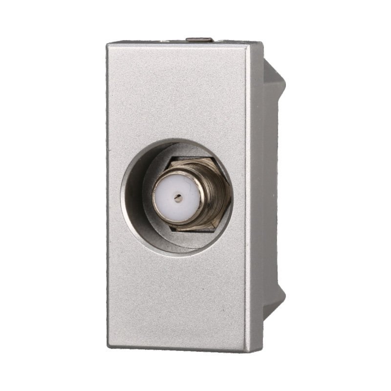 Connettore Presa TV SAT Satellitare Tipo F Colore Grigio Compatibile Con Bticino Axolute