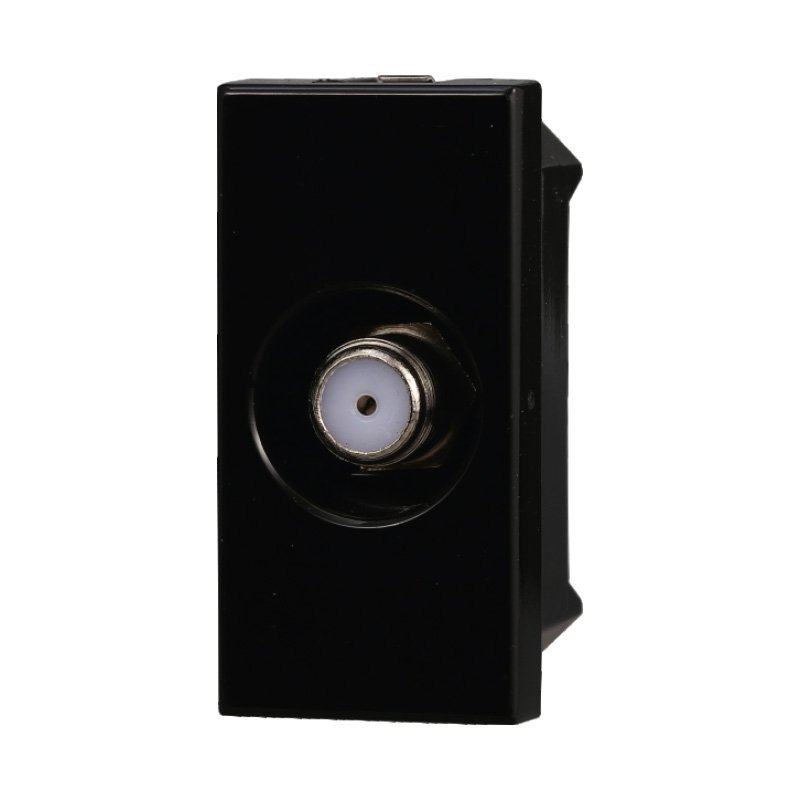 Connettore Presa TV SAT Satellitare Tipo F Colore Nero Compatibile Con Bticino Axolute